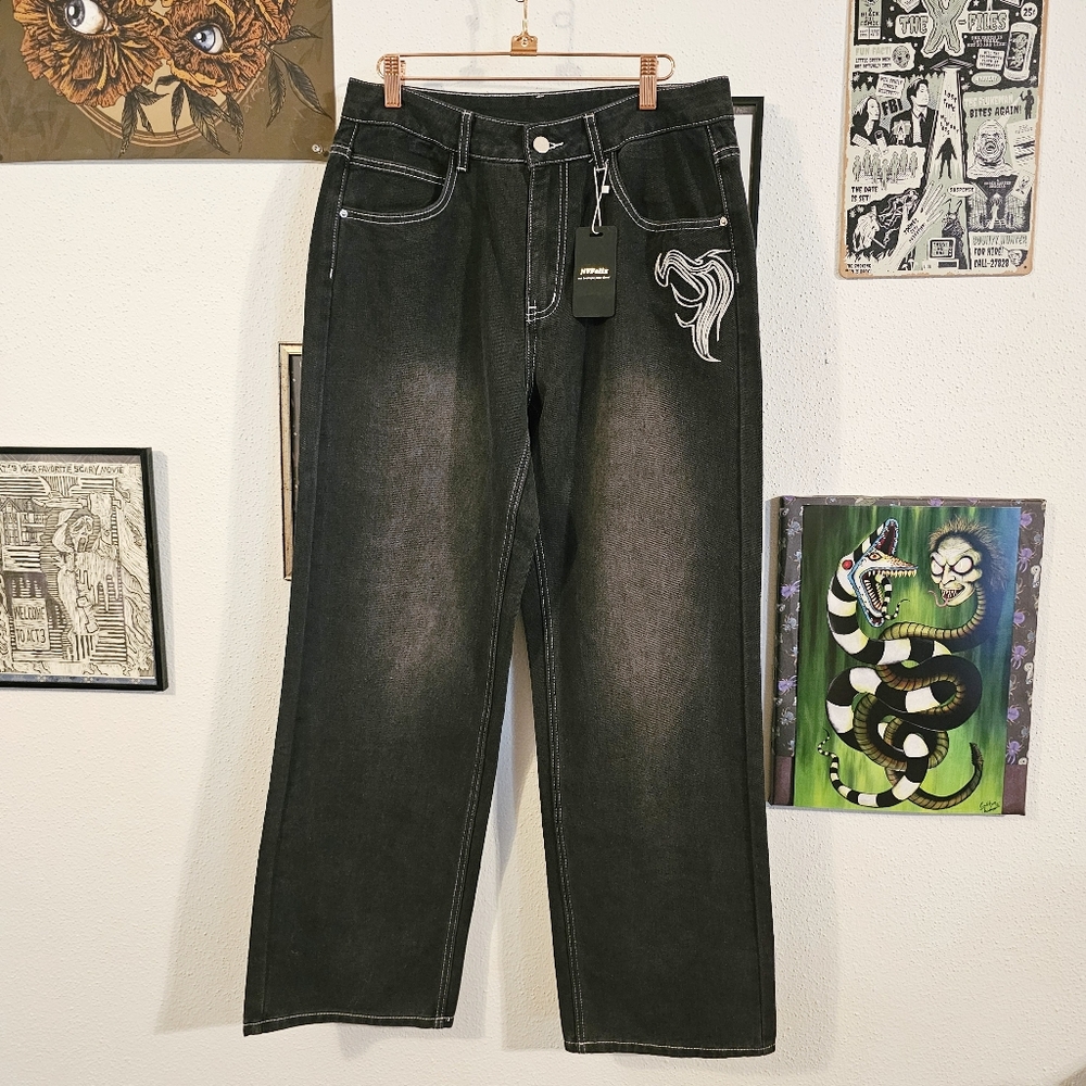 Black Wide Legged Jeans
